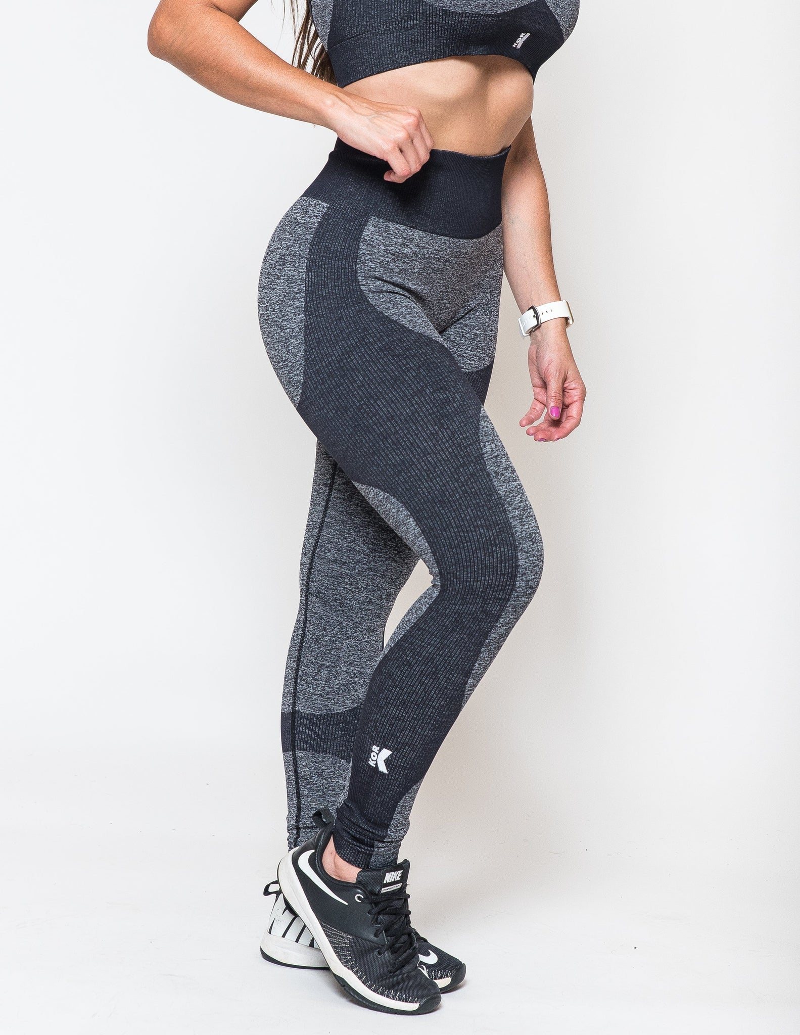Gym Leggings Seamless Tummy Control Compression Leggings With Mesh Panel