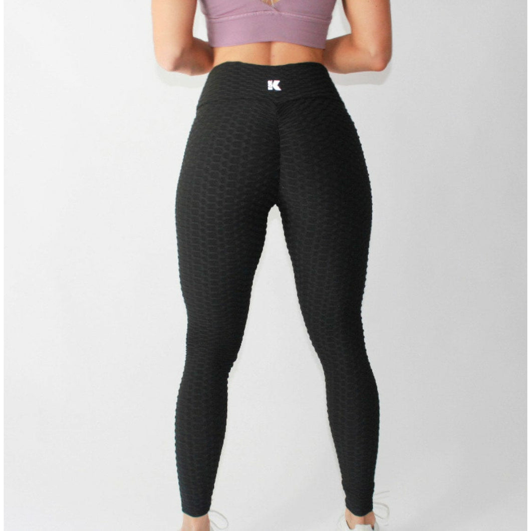 Quick Dry Seamless Knitted Yoga Black Seamless Leggings And Leeks